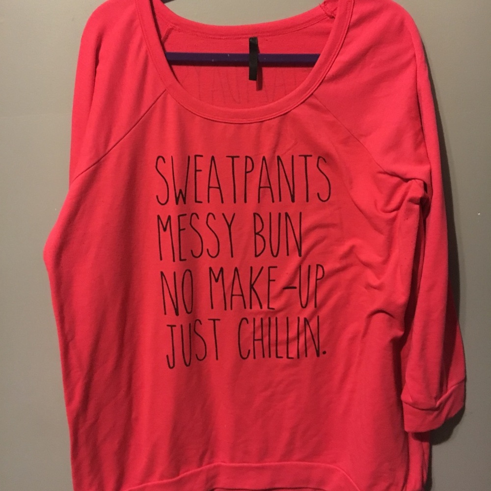 Hot Pink 3/4 Sleeve Sweater Shirt